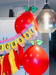Back-to-school celebration apple balloons
