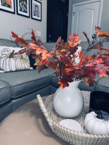 Fall florals coffee table decor
