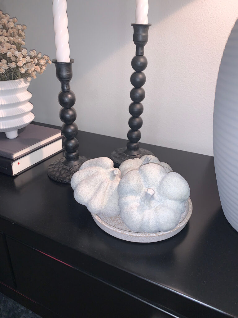 Faux stone pumpkins for fall decorations